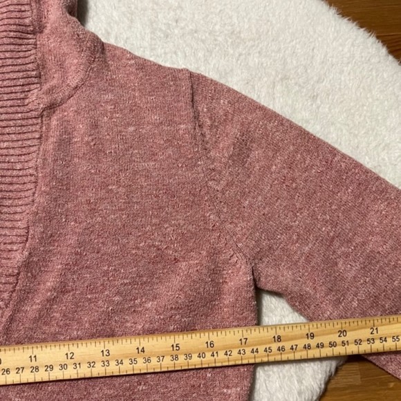 Eddie Bauer Womens Dusty Rose V-Neck Hoodie Pullover Sweater Size Medium - Picture 8 of 9